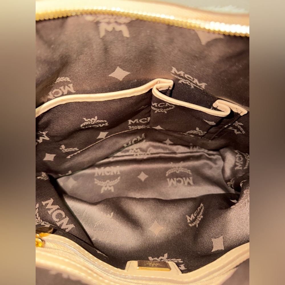 MCM Tan Monogram Shoulder Bag - Picture 10 of 12